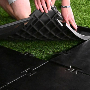 installing Carl's Place golf mat base