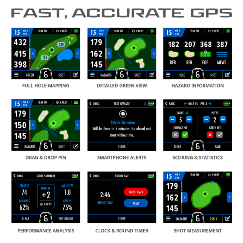 Motocaddy M7 GPS Electric Trolley multiple display screens