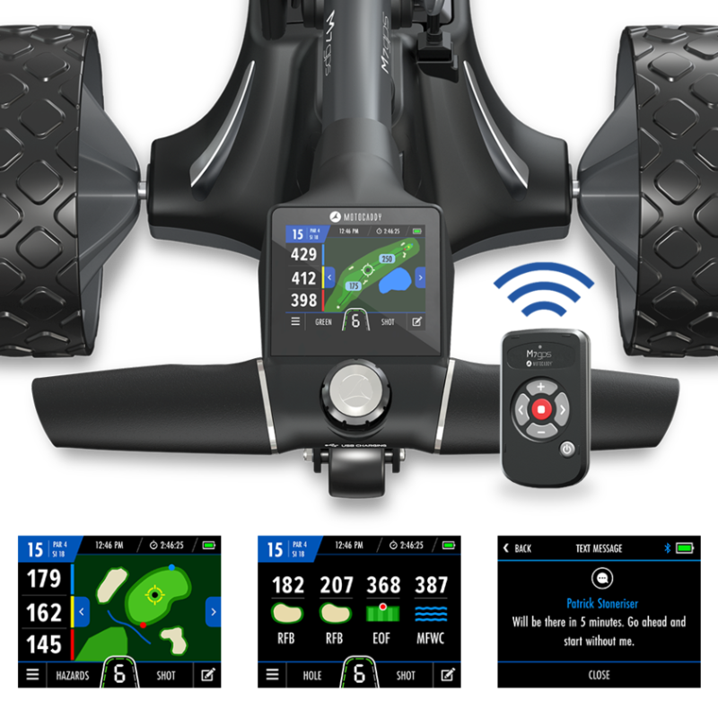 Motocaddy M7 GPS Electric Trolley display on handle